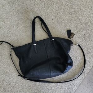 Coach Black Shoulder Bag with Sleek Crescent Design
